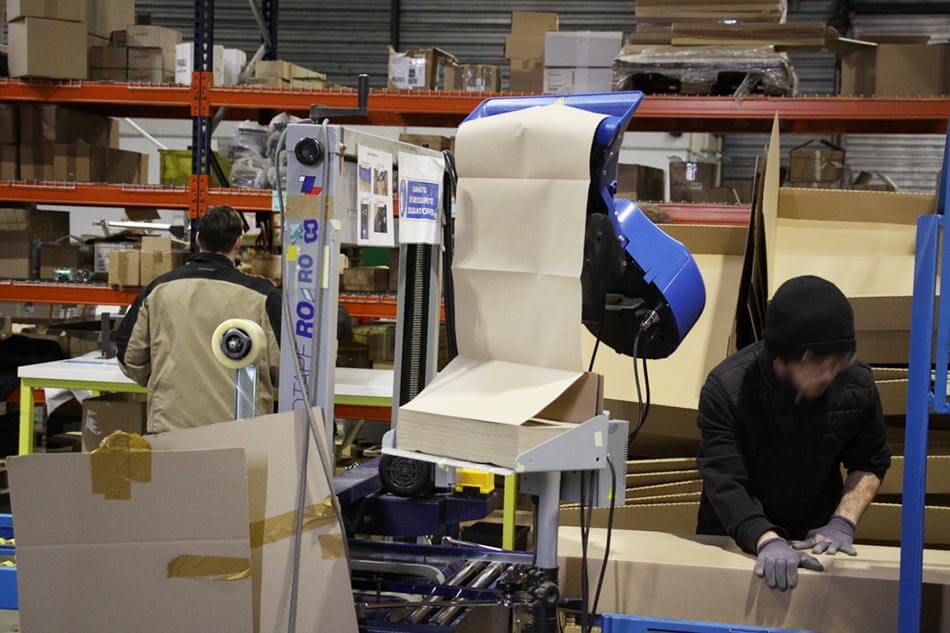 Conditionnement de marchandises à Sélestat par le Pôle Travail des Tournesols